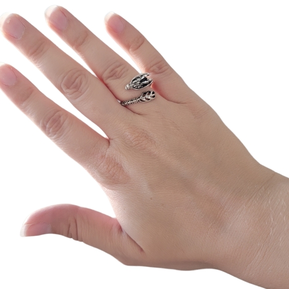 NEW Men's Adjustable Metal Dragon Wrap Ring - Picture 5 of 5